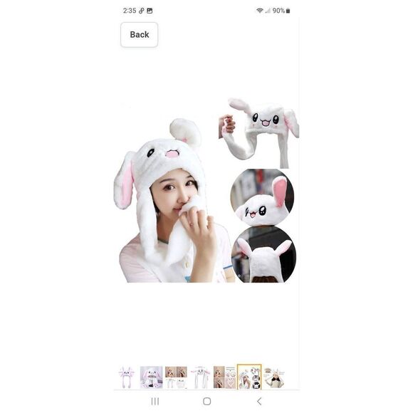 New Girls Easter Bunny Rabbit Hat Ears Move Pink White CUTE NWT - Picture 6 of 10